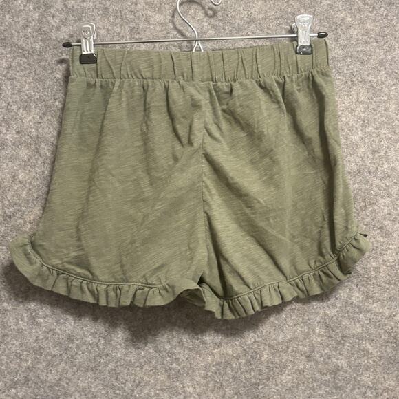 Crewcuts Shorts Girl Size 12 Green Ruffle Hem Pull On Casual 100% Cotton Summer - Picture 5 of 10